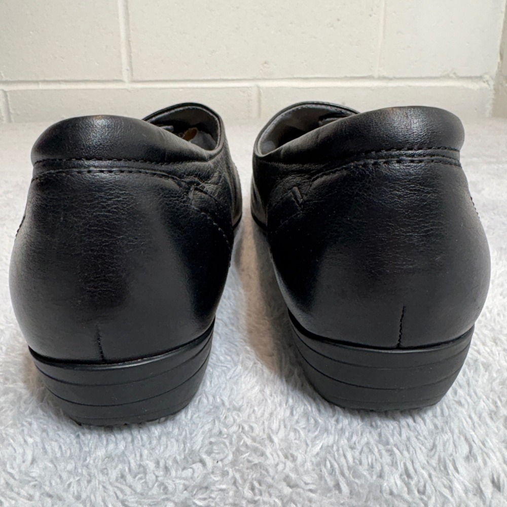 Dansko Loafers Women Size 9.5-10 Black Leather Stitched Slip On Comfort Shoes - Picture 5 of 7